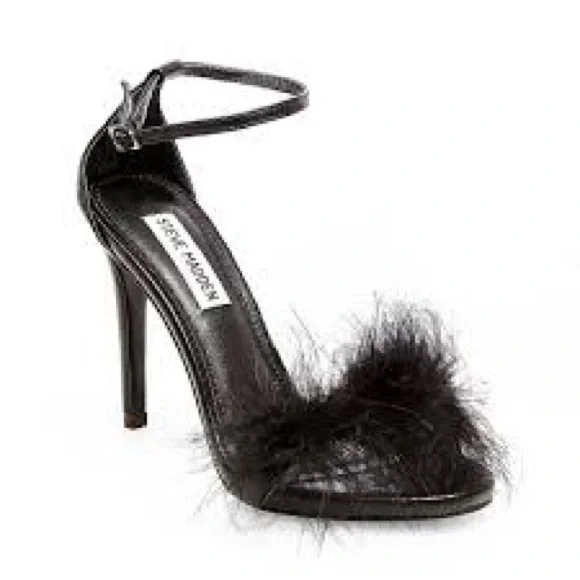 Steve Madden Scarlet Fuzzy Heels Size 7 - Picture 5 of 5